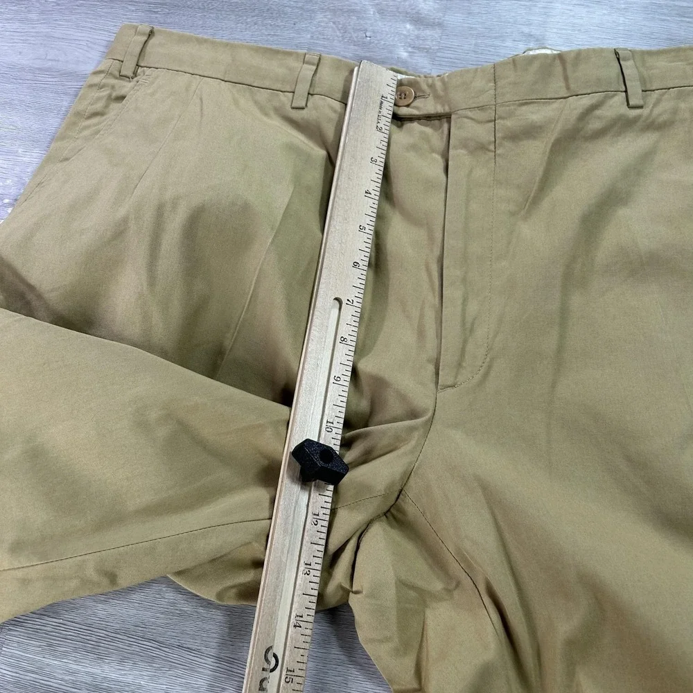 Brioni Pants Mens 40x28 Beige 100% Cotton Pleated Cuffed Dress Chino Italy